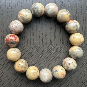 Crazy lace agate bracelet 14mm SIZE 6.75’